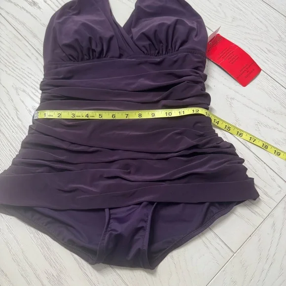 Magicsuit Purple Halter One-Piece Swimdress - Picture 6 of 15